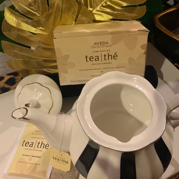 NIB 5 Pc Tea SET: Black & White Bone China - Picture 3 of 16